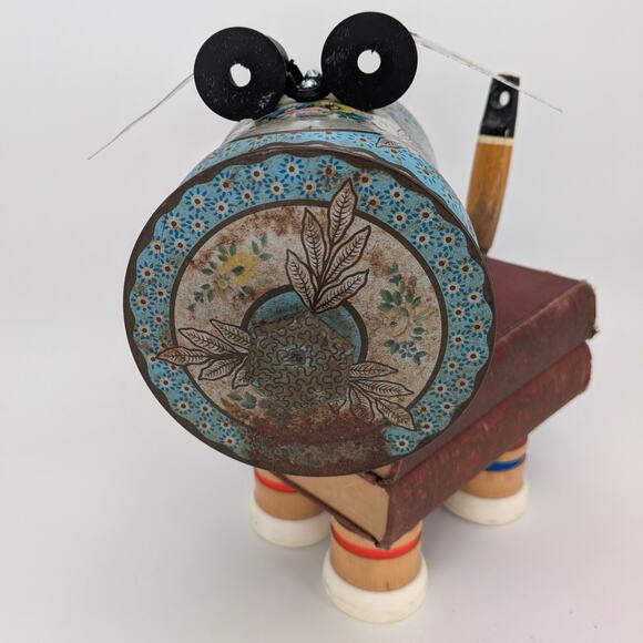 Whimsical Dog Robot Found Object Art Sculpture VTG Parts Tin Pet Assemblage Art - Picture 11 of 12